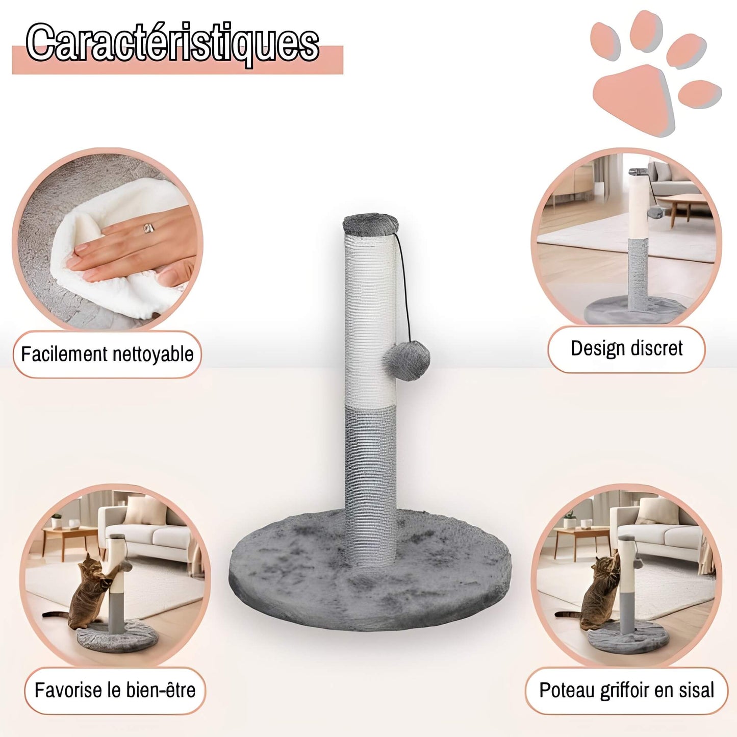 arbre a chat JujuLukiCatree la niche de jules caracteristiques gris anthracite