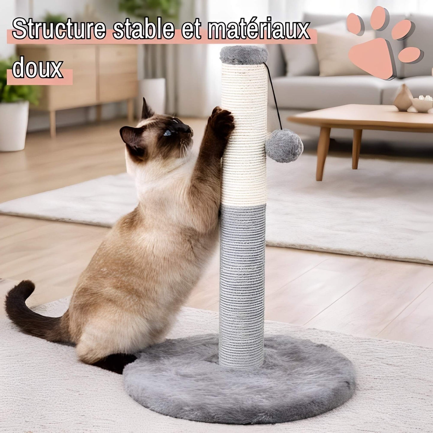 arbre a chat JujuLukiCatree la niche de jules structure stable materiaux doux gris anthracite