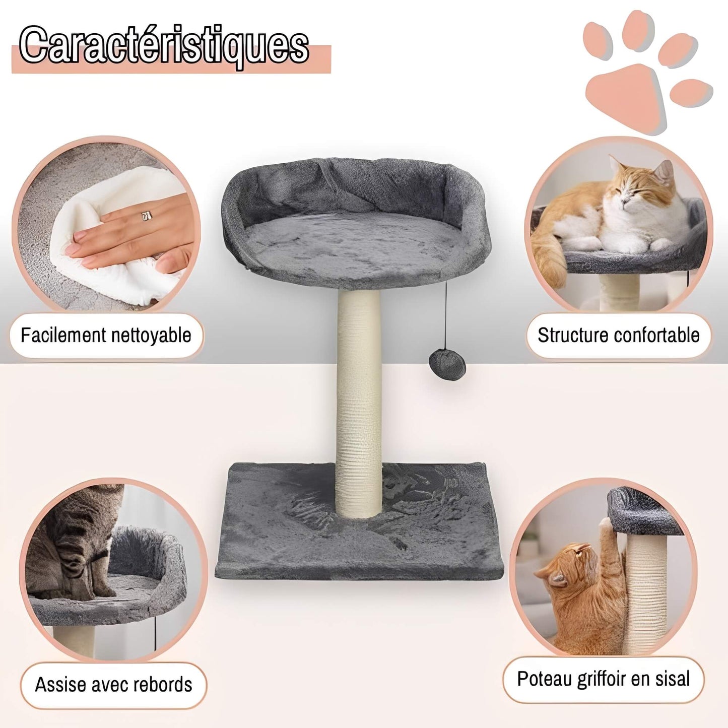 arbre a chat avec assise JujuCatLounge caracteristiques