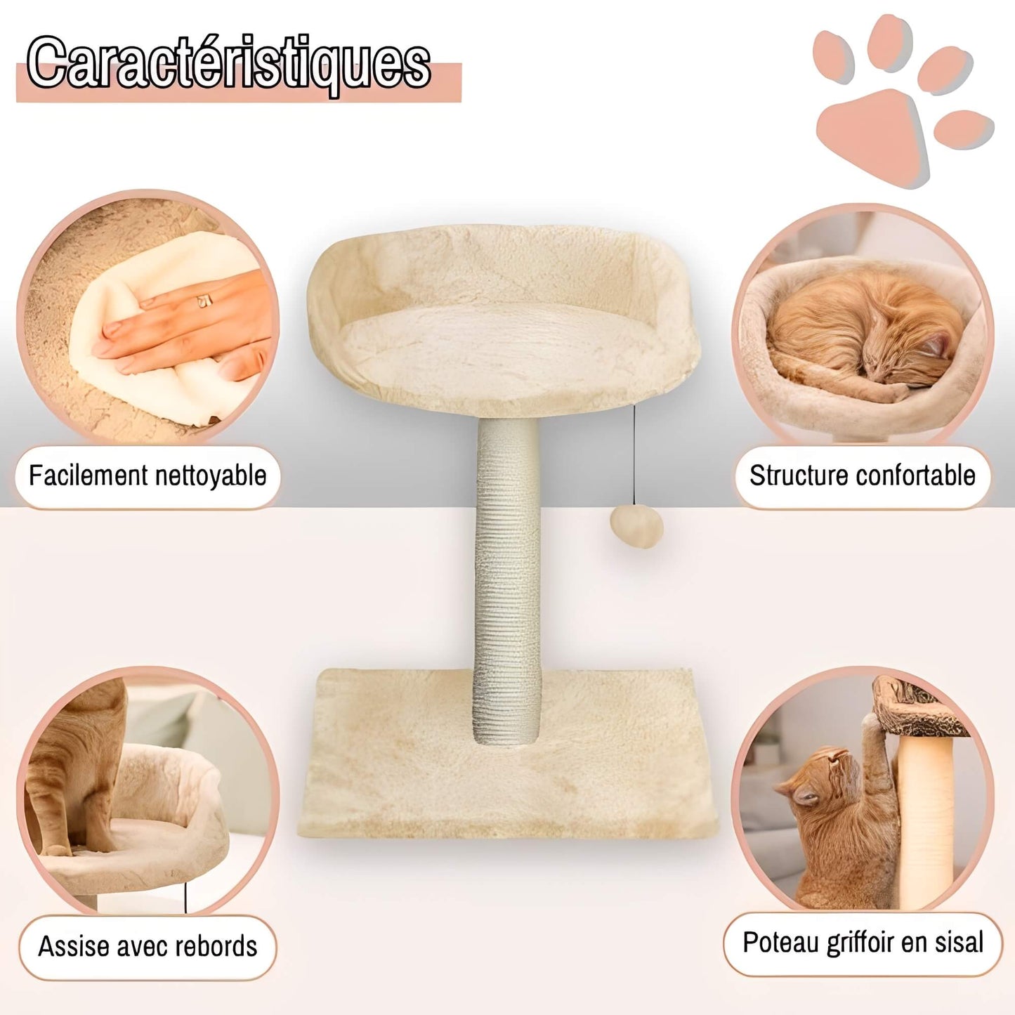 arbre a chat avec assise JujuCatLounge caracteristiques