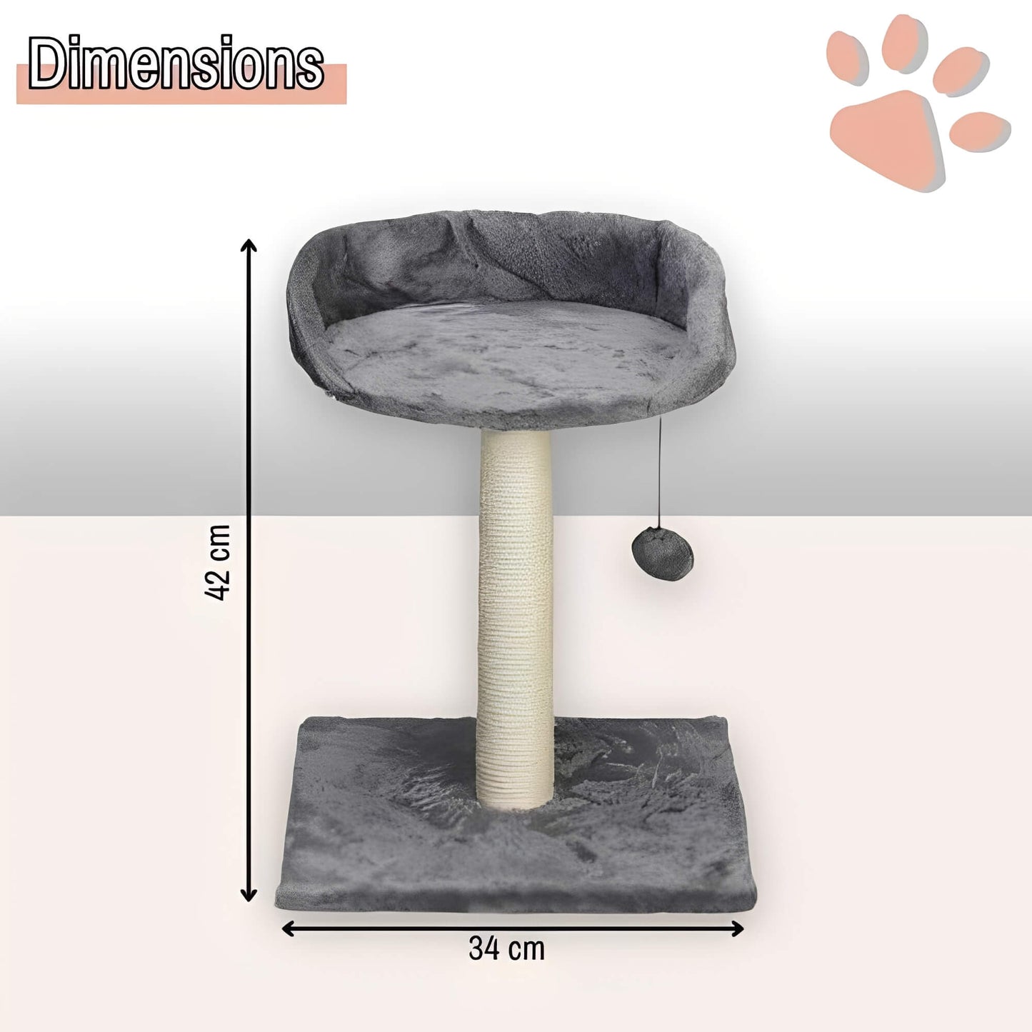 arbre a chat avec assise JujuCatLounge dimensions
