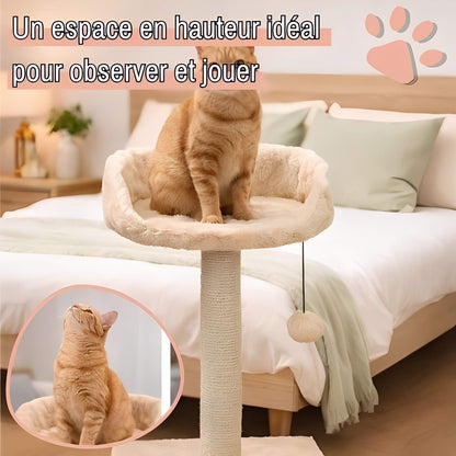 arbre a chat avec assise JujuCatLounge espace hauteur observer-jouer