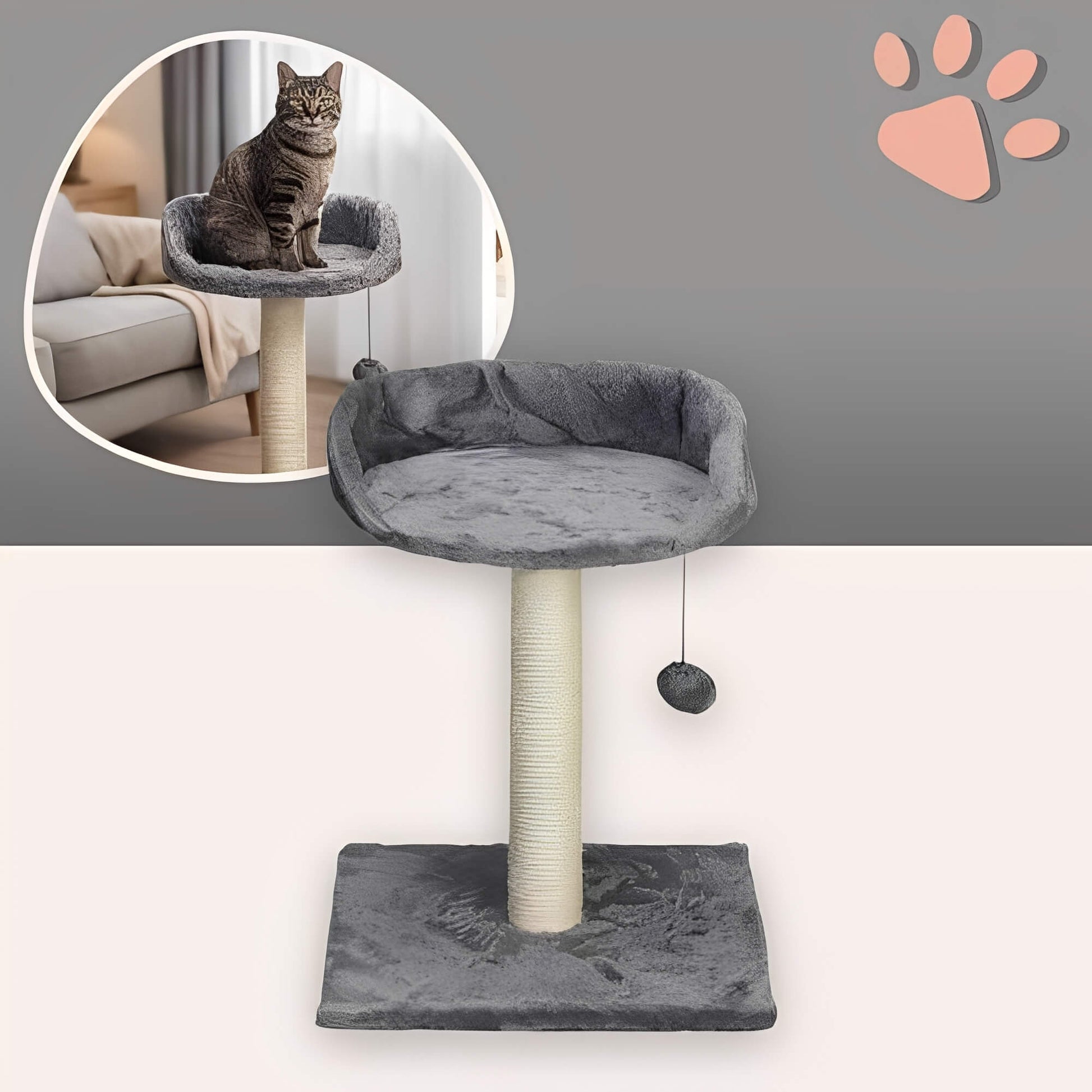 arbre a chat avec assise JujuCatLounge variante anthracite