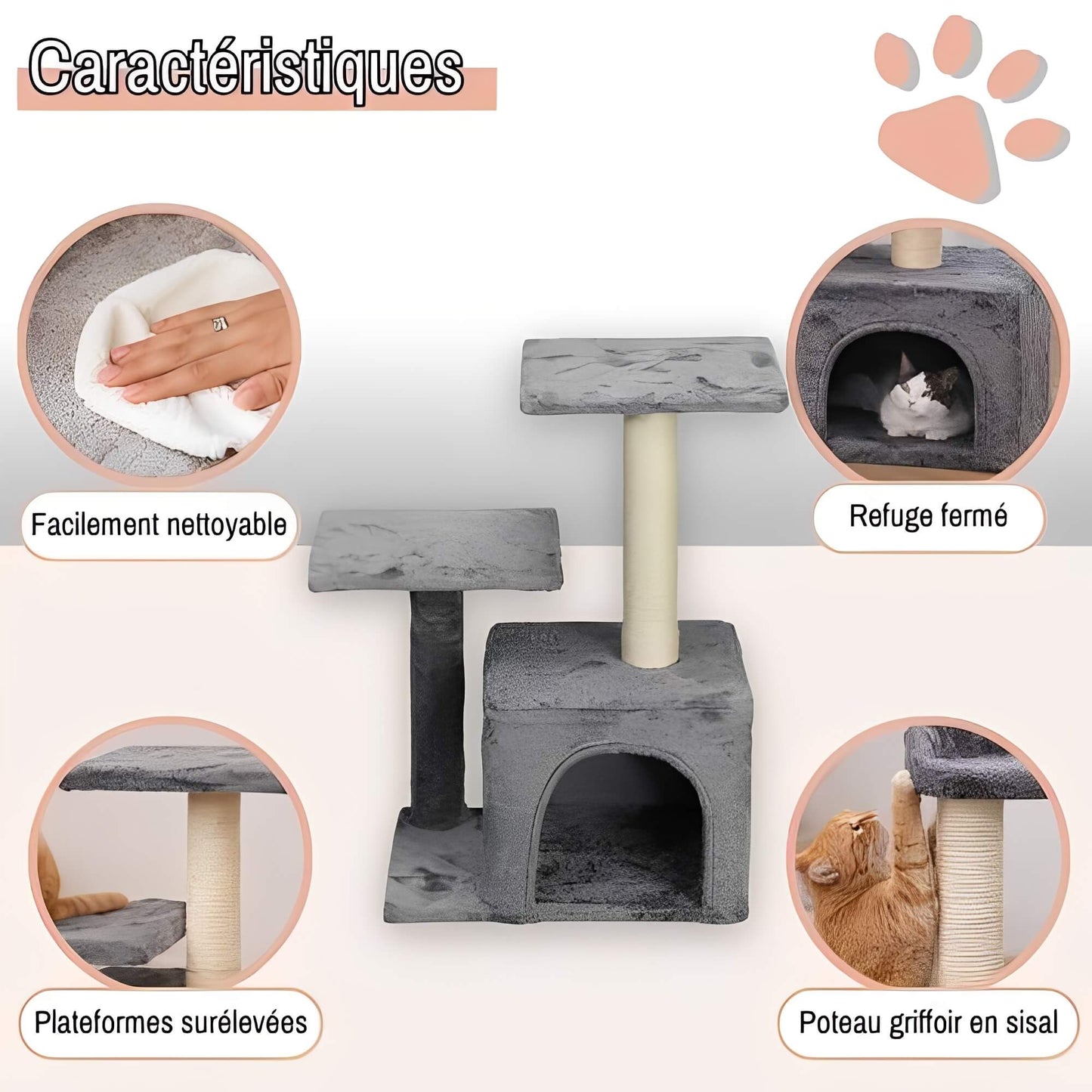 arbre a chat avec refuge JujuLukiRefugeCat la niche de jules caracteristiques