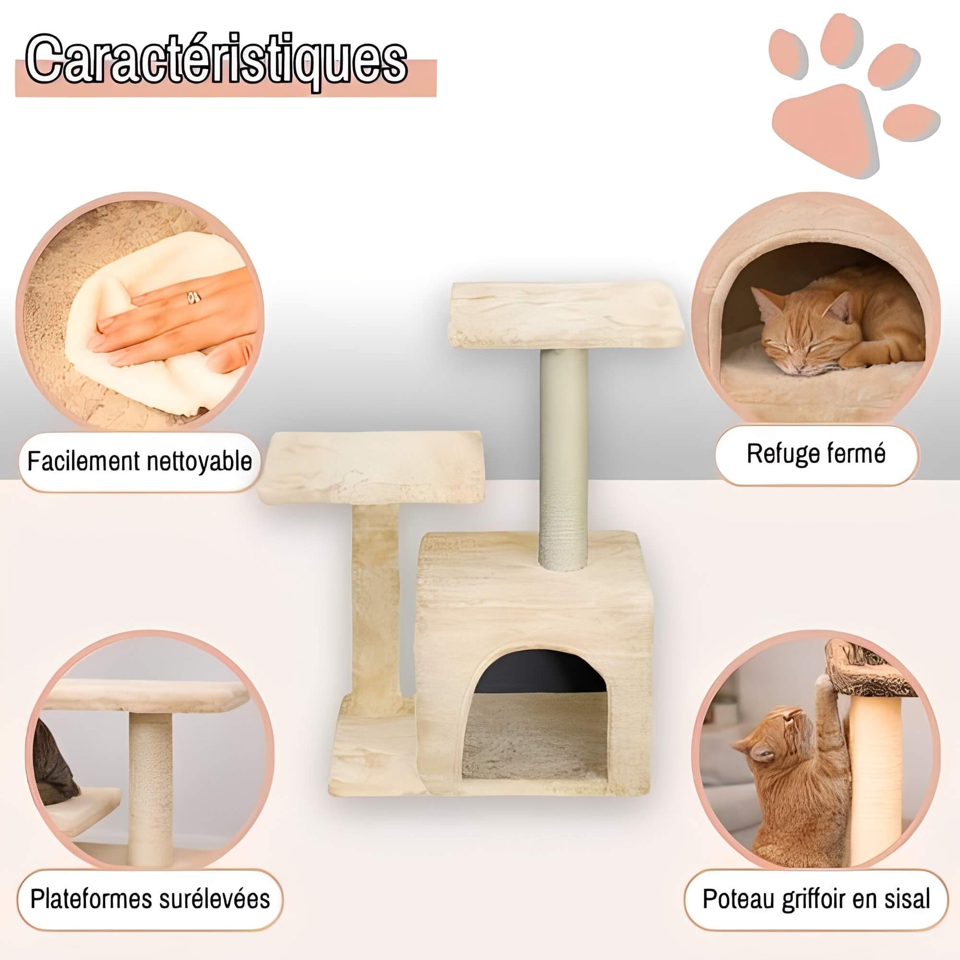arbre a chat avec refuge JujuLukiRefugeCat la niche de jules caracteristiques