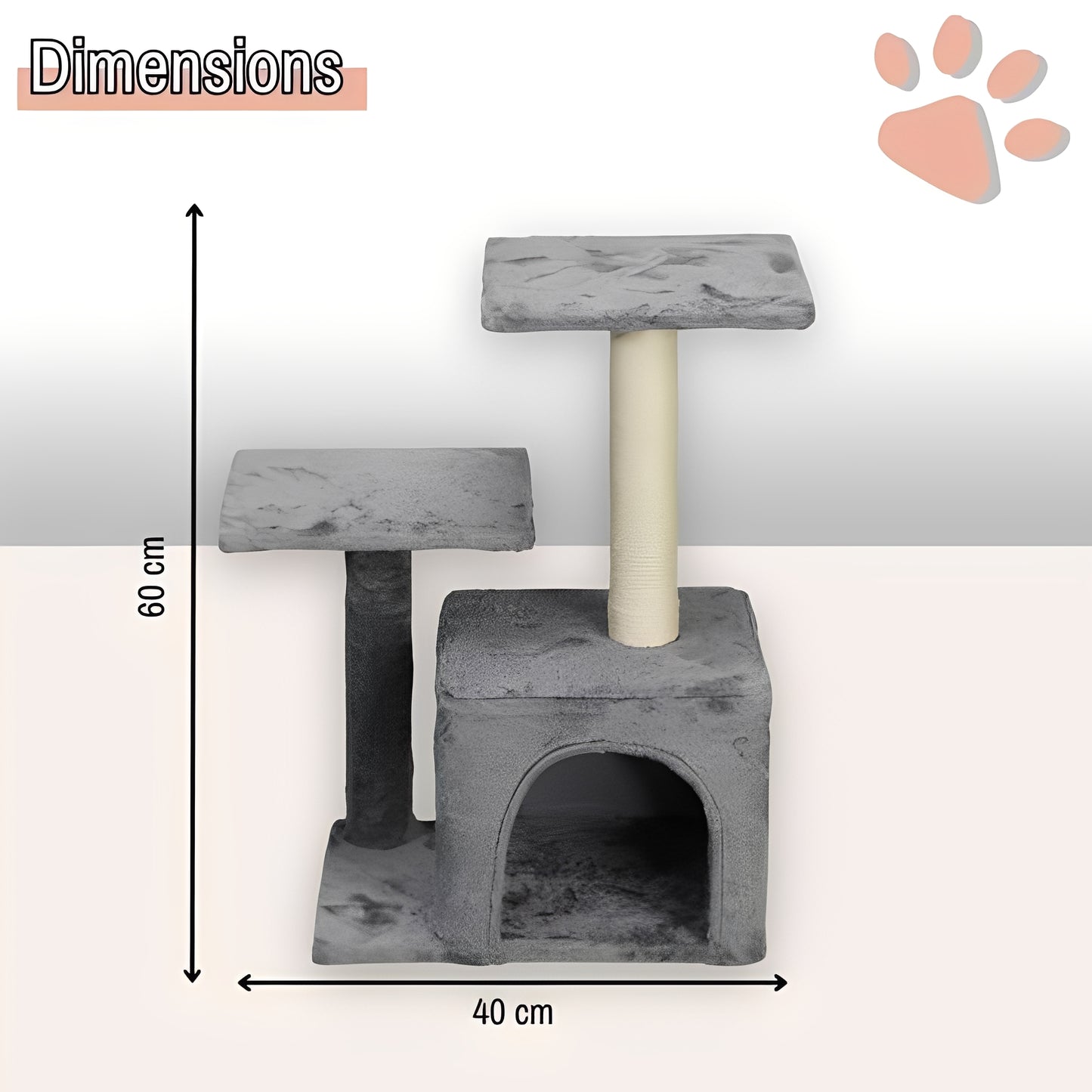 arbre a chat avec refuge JujuLukiRefugeCat la niche de jules dimensions