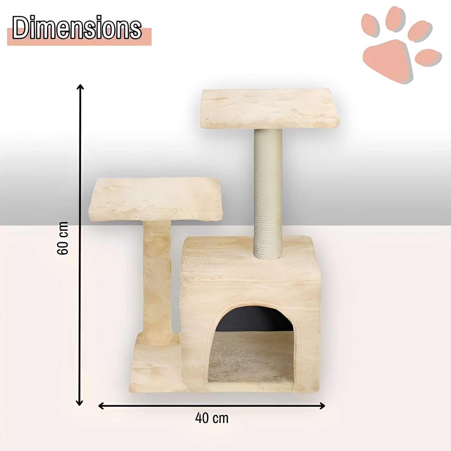 arbre a chat avec refuge JujuLukiRefugeCat la niche de jules dimensions 2