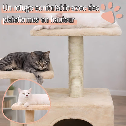 arbre a chat avec refuge JujuLukiRefugeCat la niche de jules refuge confortable plateformes hauteur 2