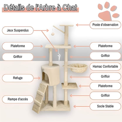 arbre a chat grand format JujuLukiNinjaWarrior la niche de jules details ecru