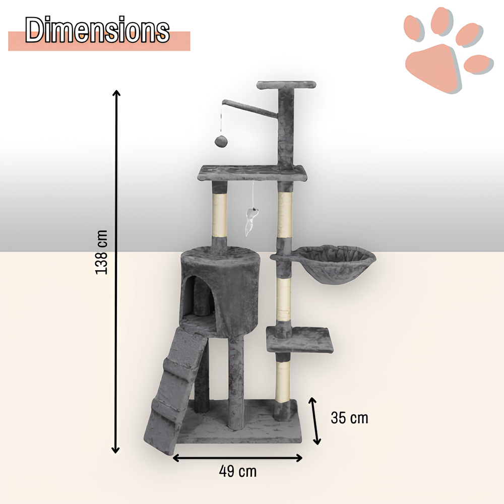 arbre a chat grand format JujuLukiNinjaWarrior la niche de jules dimensions gris anthracite