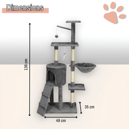 arbre a chat grand format JujuLukiNinjaWarrior la niche de jules dimensions gris anthracite
