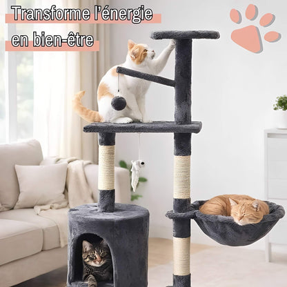 arbre a chat grand format JujuLukiNinjaWarrior la niche de jules transforme energie bien etre gris anthracite