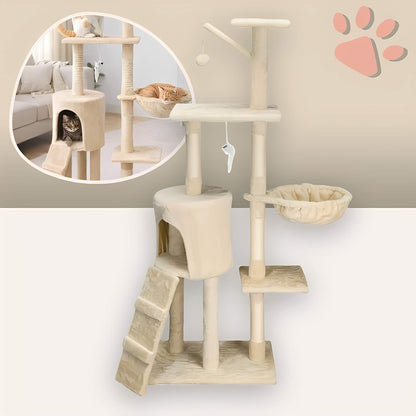 arbre a chat grand format JujuLukiNinjaWarrior la niche de jules variante ecru