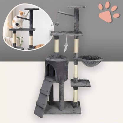 arbre a chat grand format JujuLukiNinjaWarrior la niche de jules variante gris anthracite