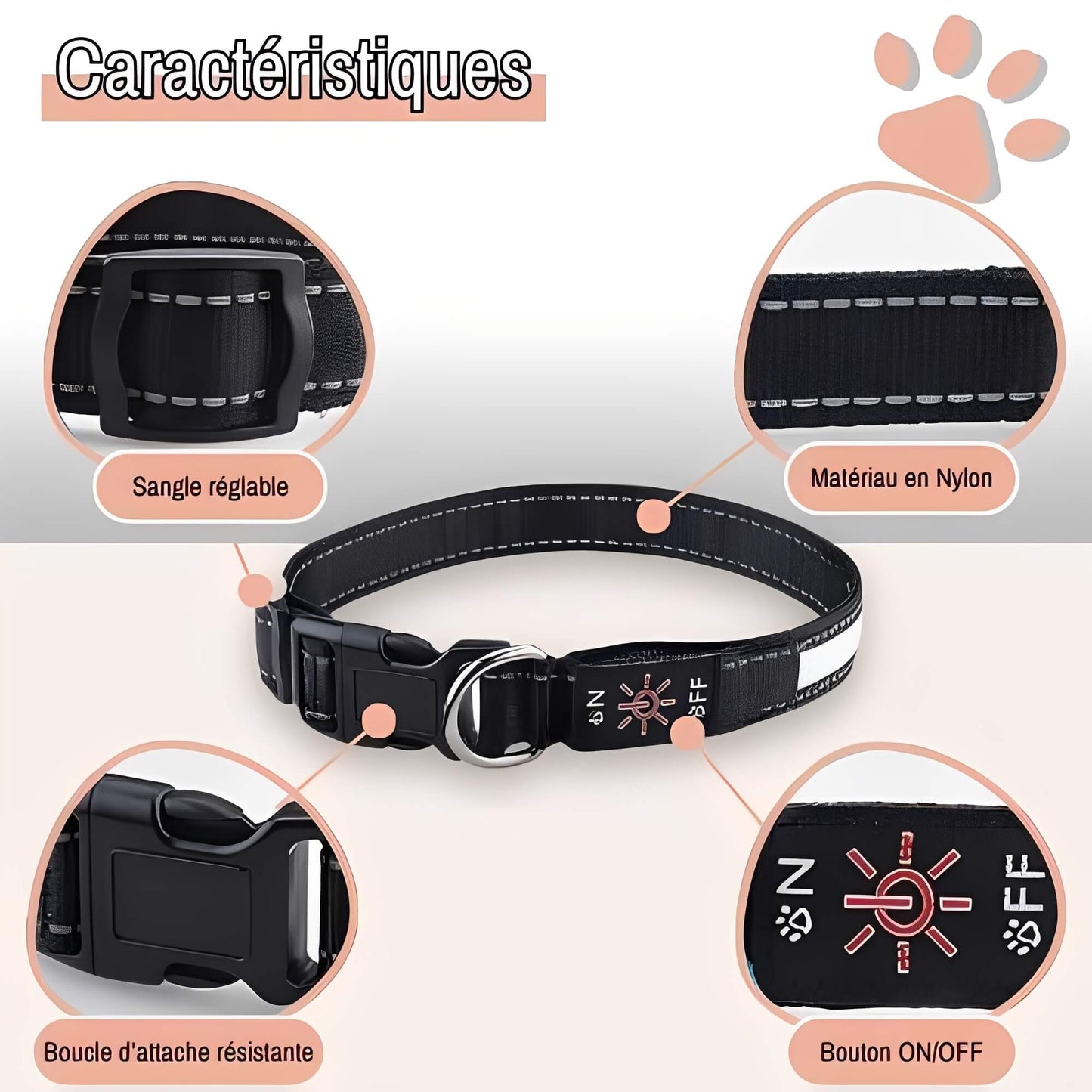 collier lumineux pour chien la niche de jules Jujulumicollar caractéristiques
