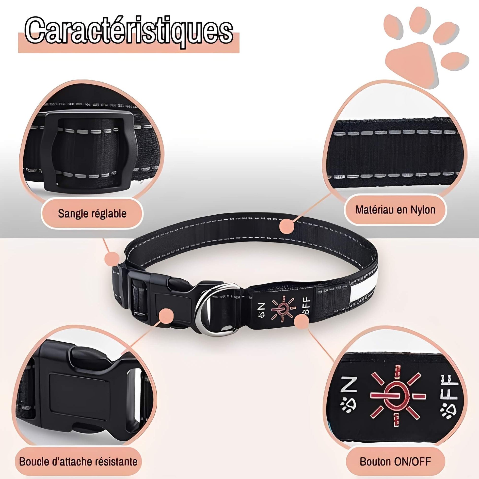 collier lumineux pour chien la niche de jules Jujulumicollar caractéristiques