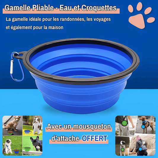 gamelle pliable compact pour chien jujugampl la niche de jules bleu