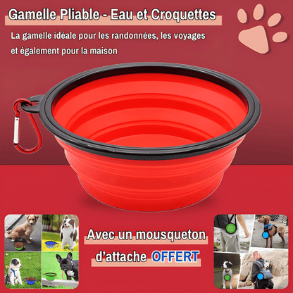 gamelle pliable compact pour chien jujugampl la niche de jules rouge