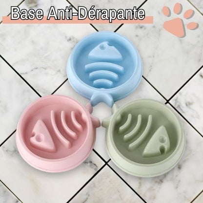 gamelle pour chat chien anti glouton la niche de jules anti dérapante