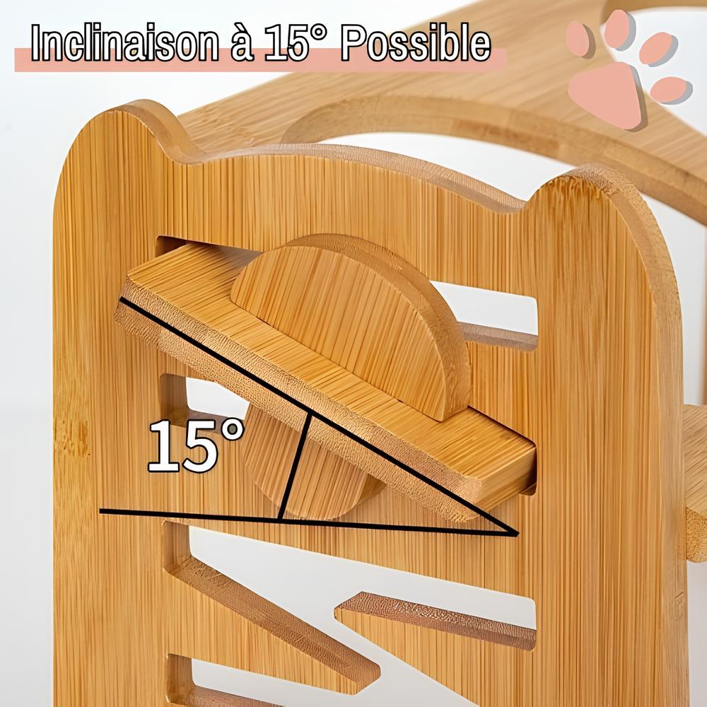 gamelle surélevée pour chien JuJuBambouBowl la niche de jules inclinaison 15° possible