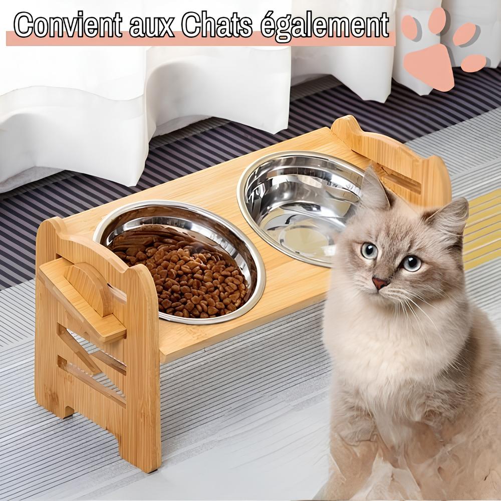 gamelle surélevée pour chien JuJuBambouBowl la niche de jules pour les chats