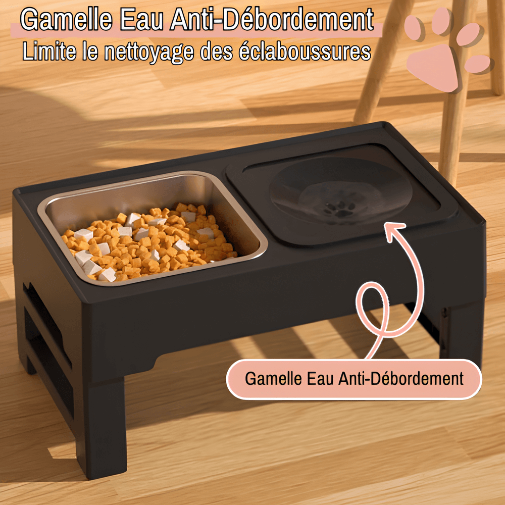 gamelle surélevée pour chien trépied gamelle jujubowllift acier la niche de jules anti débordement