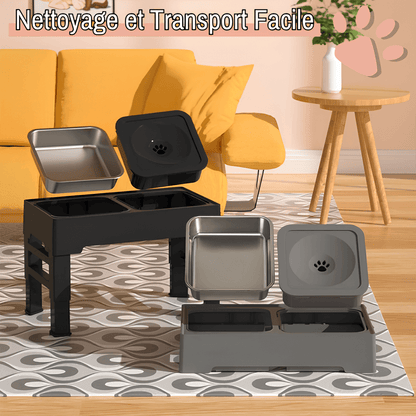 gamelle surélevée pour chien trépied gamelle jujubowllift acier la niche de jules transport et nettoyage facile