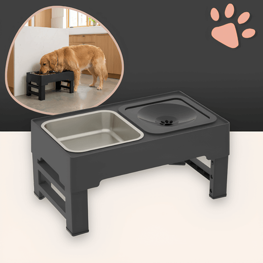gamelle surélevée pour chien trépied gamelle jujubowllift acier la niche de jules noir