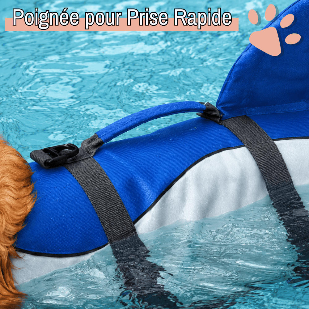 gilet sauvetage pour chien aileron de requin jujushark la niche de jules poignée prise rapide