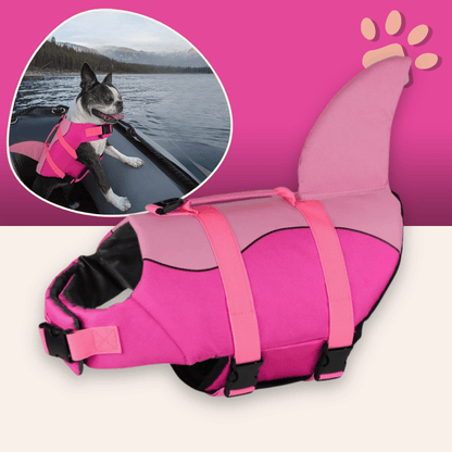 gilet sauvetage pour chien aileron de requin jujushark la niche de jules rose