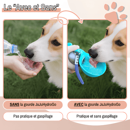 mini gourde ronde pour chien avec bec silicone 285 300 ml 2 en 1 jujuhydrogo la niche de jules avec et sans