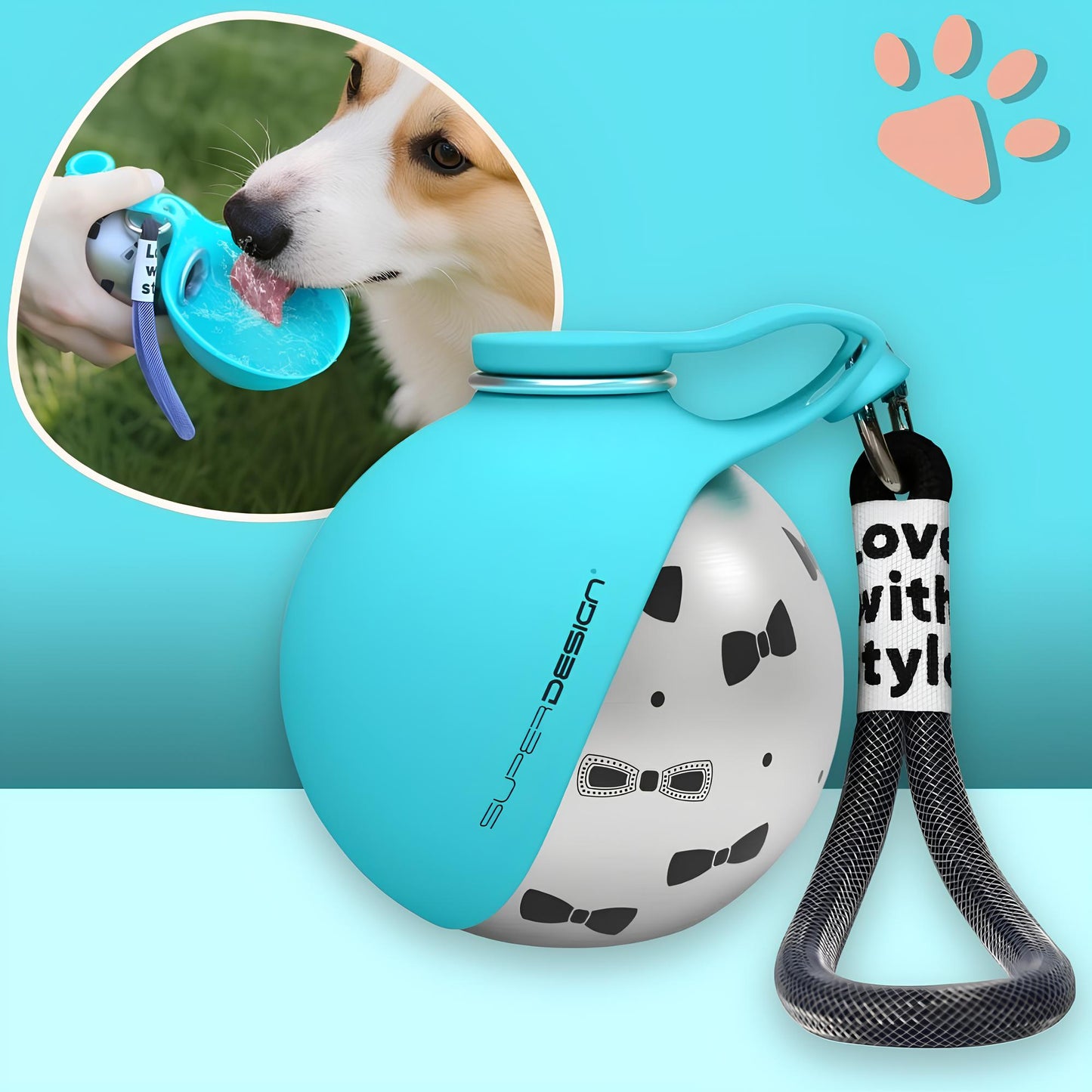mini gourde ronde pour chien jujuhydrogo la niche de jules bleu noeud papillon