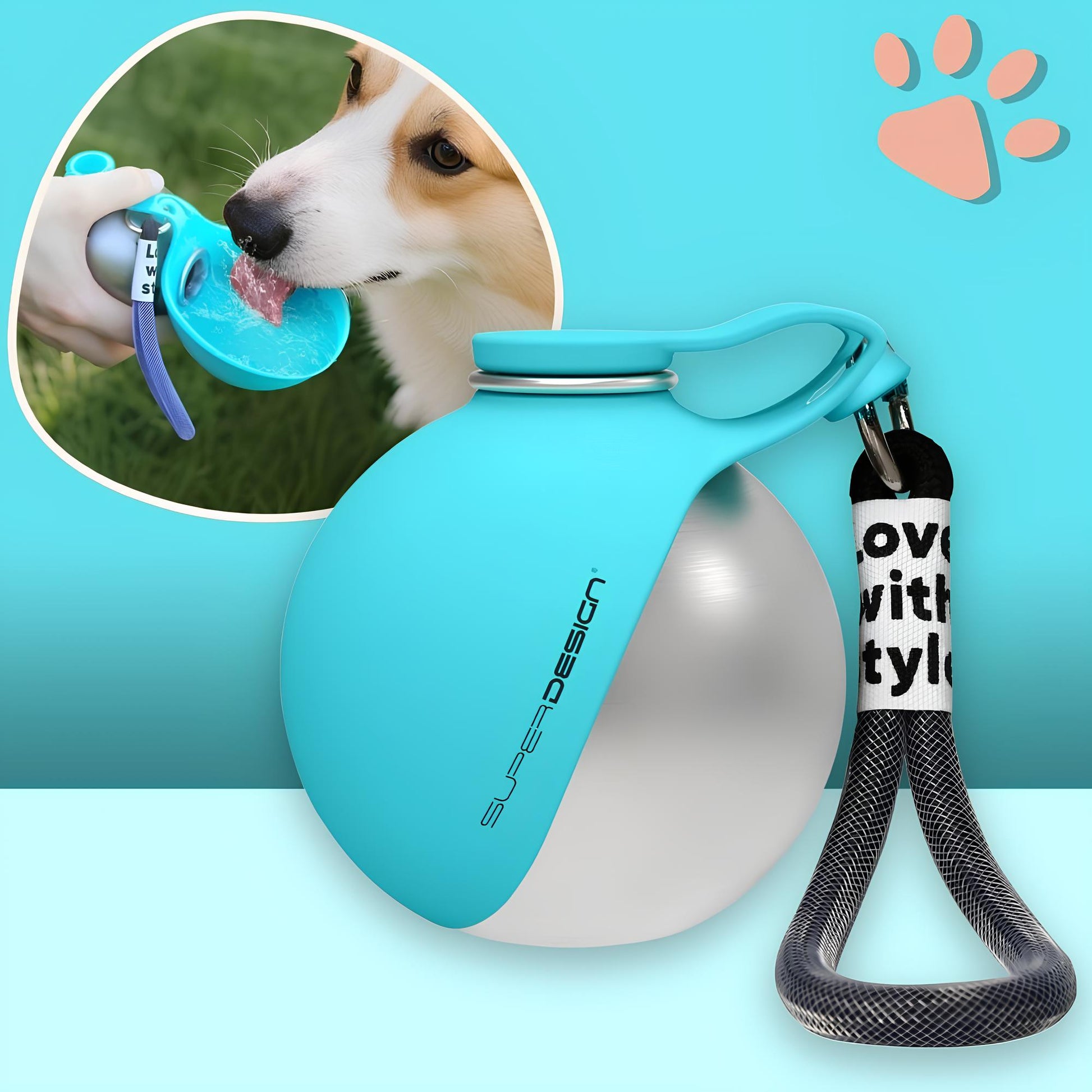 mini gourde ronde pour chien jujuhydrogo la niche de jules bleu