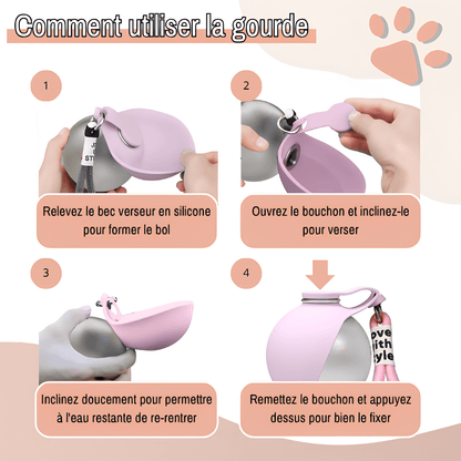 mini gourde ronde pour chien avec bec silicone 285 300 ml 2 en 1  jujuhydrogo la niche de jules comment utiliser la mini gourde