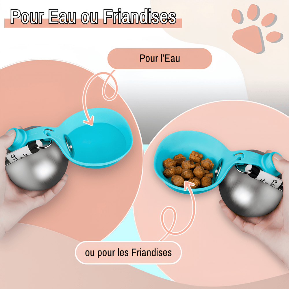 mini gourde ronde pour chien avec bec silicone 285 300 ml 2 en 1  jujuhydrogo la niche de jules eau friandises
