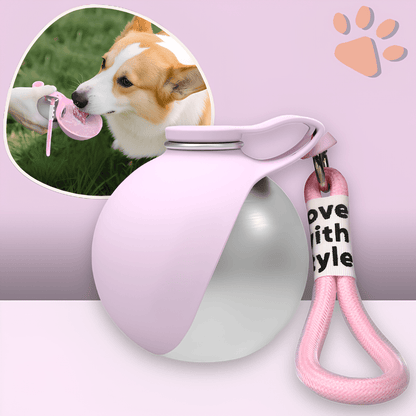 mini gourde ronde pour chien avec bec silicone 285 300 ml 2 en 1  jujuhydrogo la niche de jules rose