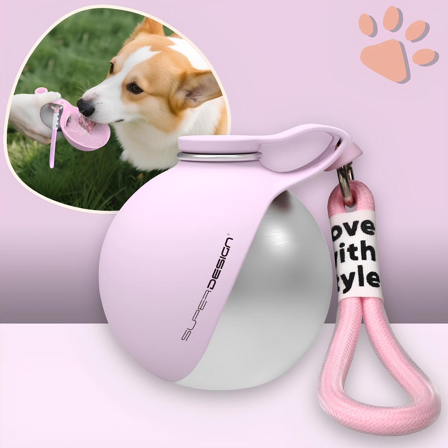 mini gourde ronde pour chien jujuhydrogo la niche de jules rose