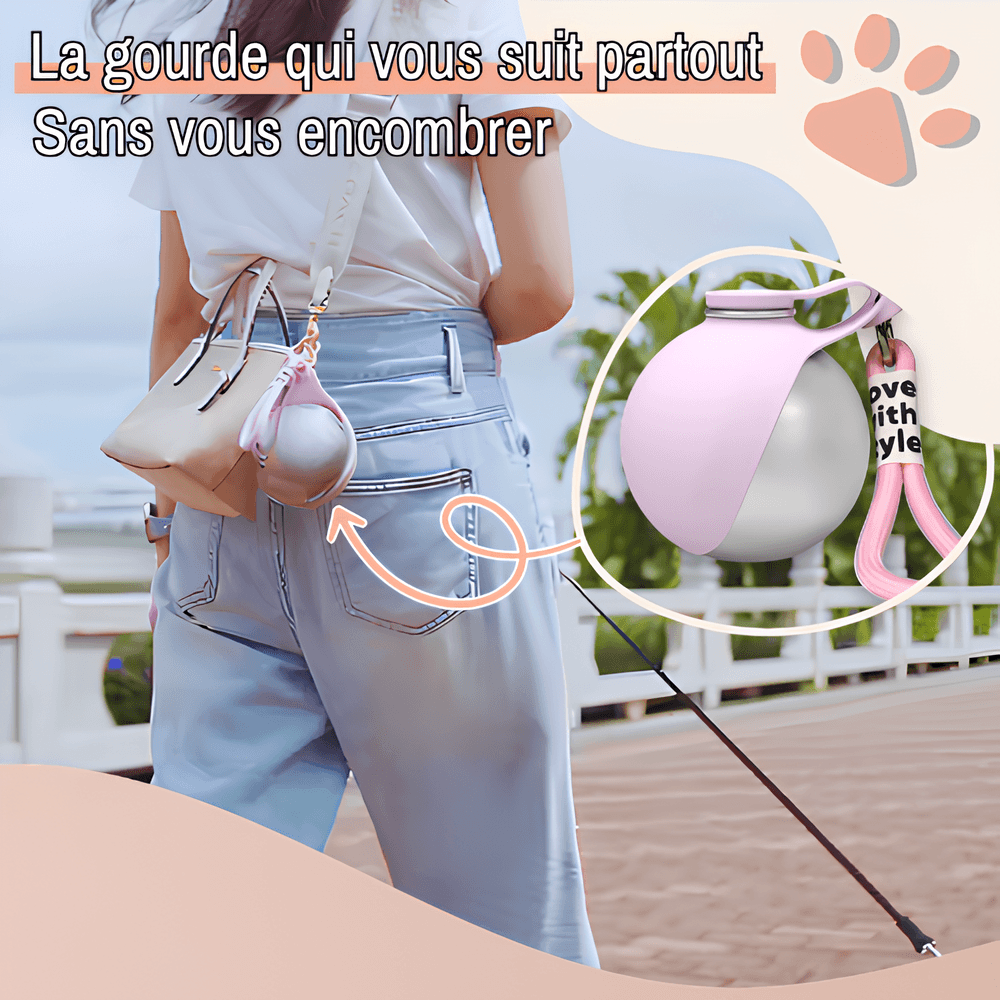 mini gourde ronde pour chien avec bec silicone 285 300 ml 2 en 1  jujuhydrogo la niche de jules peu encombrante