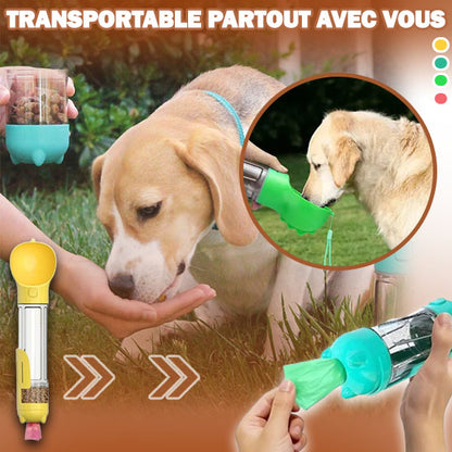 gourde 3 en 1 multifonction pour chien eau croquette sac jujugourde la niche de jules portable partout