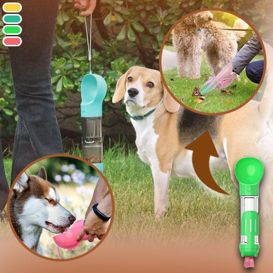 gourde 3 en 1 multifonction pour chien eau croquette sac jujugourde la niche de jules sac à excréments