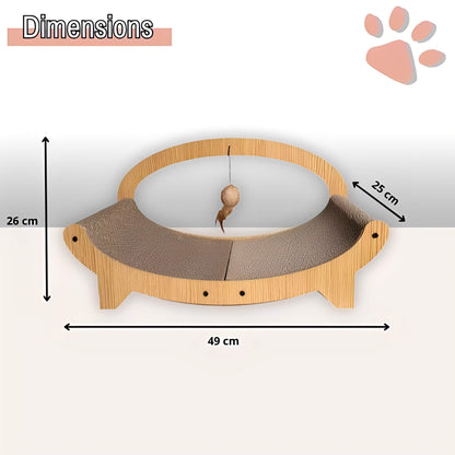 griffoir pour chat forme panier avec jouet JujuLukiEcoStratch dimensions