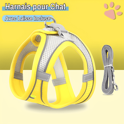 harnais pour chat anti traction SFP jujucatharn2 la niche de jules jaune