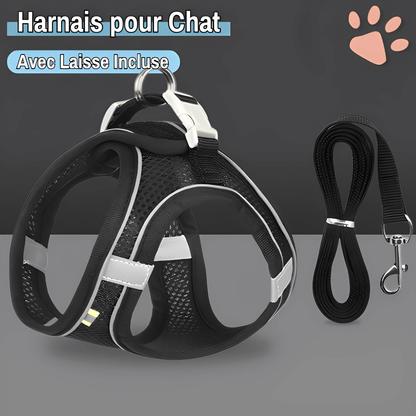 harnais pour chat anti traction SFP jujucatharn2 la niche de jules noir