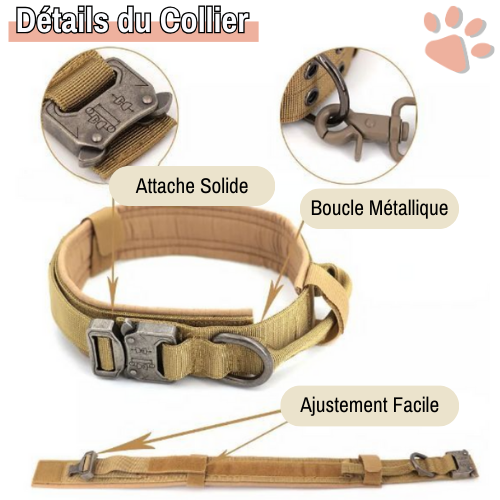 harnais tactique pour chien militaire dressage entrainement la niche de jules détails collier