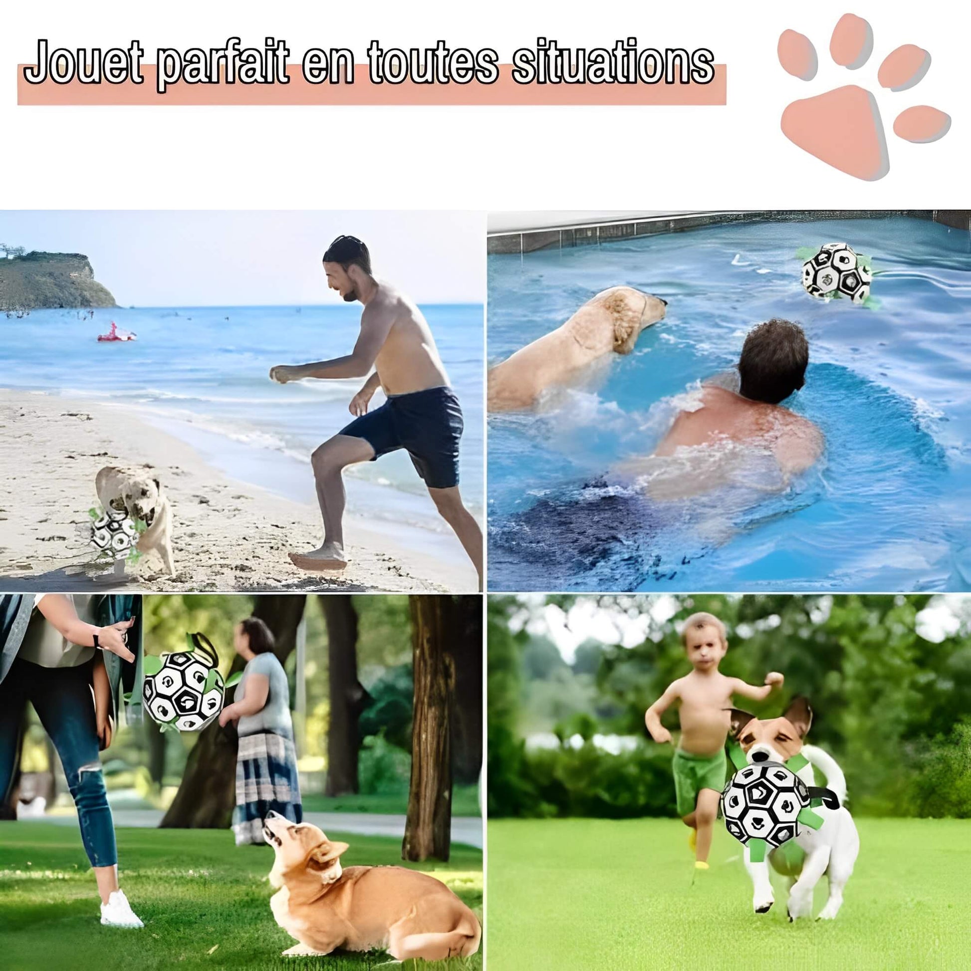 jouet pour chien ballon de
 foot la niche de jules JujuGripball jouet parfait en toutes situations