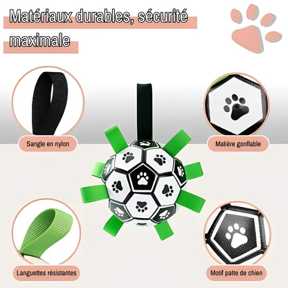 jouet pour chien ballon de
 foot la niche de jules JujuGripball matériaux durables , sécurité maximale