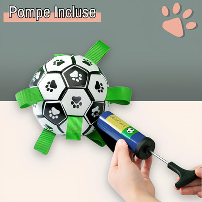 jouet pour chien ballon de foot la niche de jules JujuGripball pompe incluse