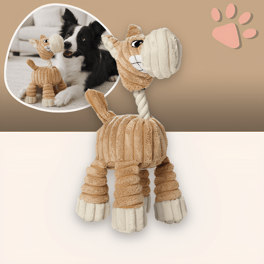 jouet pour chien en peluche girafe hunter JuJuGirafeHunter la niche de jules beige