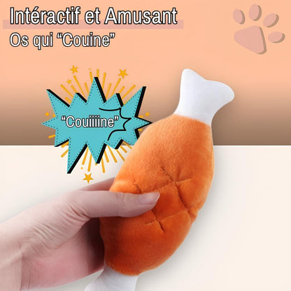jouet pour chien pliable os de poulet jujuchickenbone la niche de jules intéractif