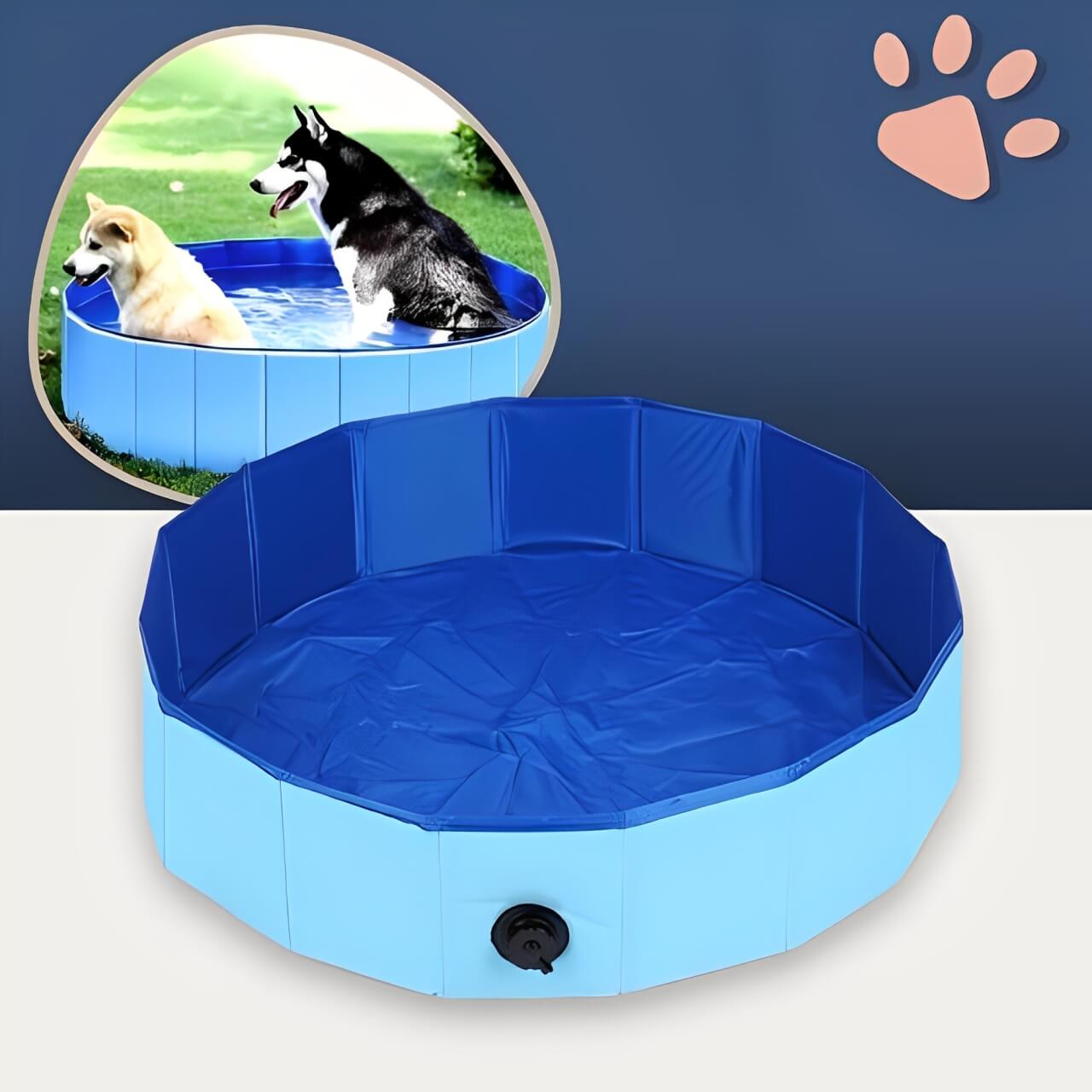 piscine pour chien pliable jujuspoolfold la niche de jules bleu